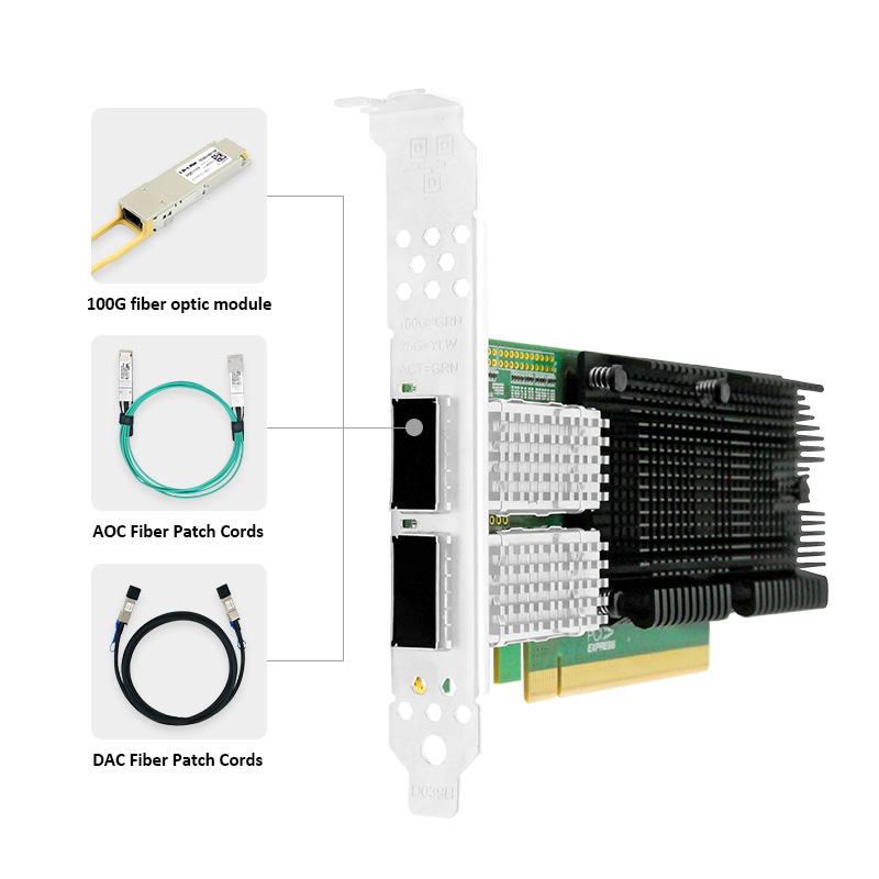 LR-LINK 1014PF 100G Network Ca - đánh giá và giá 100Gbe Qsfp28 Network Card